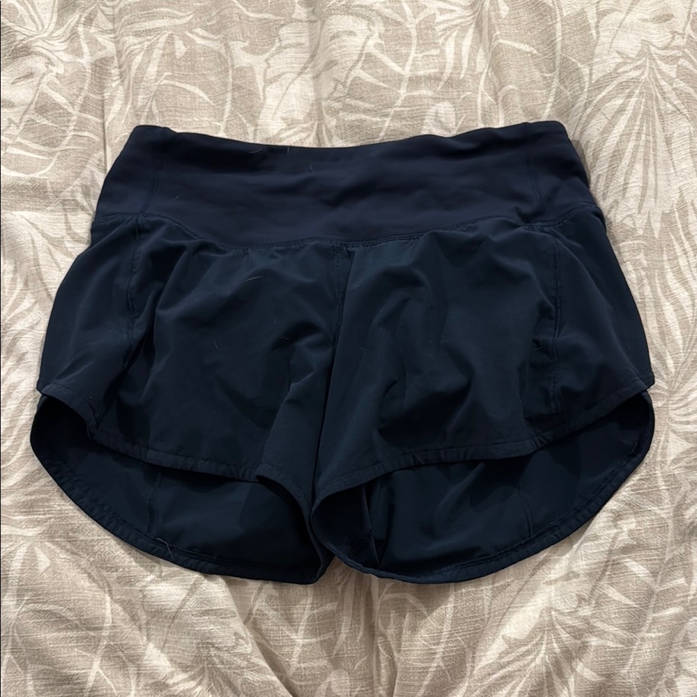 Lululemon Navy Speed Up Shorts 4”